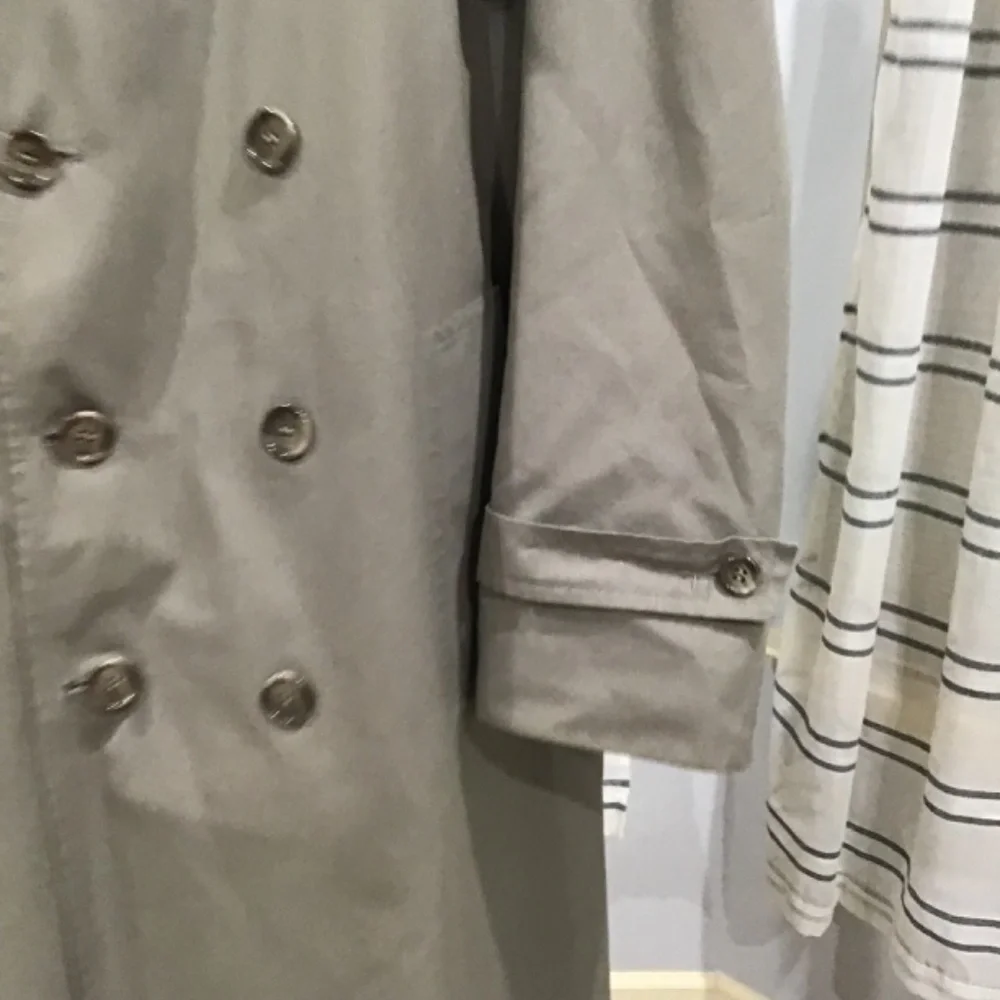 New Without Tags London Fog Men Size 42 Short Westwood Gray Trench Coat Classic - Picture 3 of 12